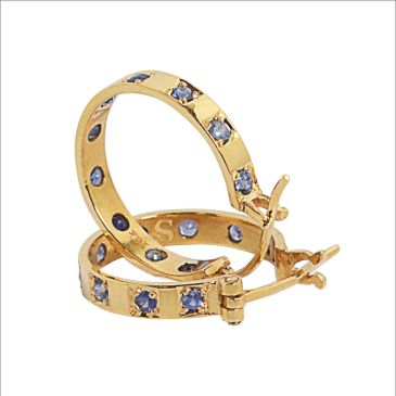 Hoop 18kt Gold earrings with Sapphires